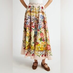Farm Rio garden terrace midi skirt colorful size small oversized cupra